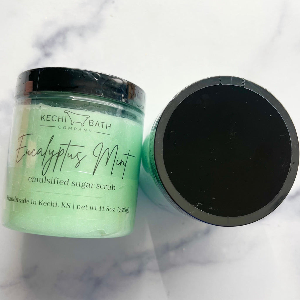 Eucalyptus Mint Emulsified Sugar Scrub | Body Polish | Exfoliate | Pedicure Treatment | Bath and Shower